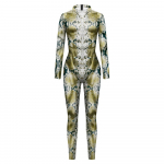 Naised Mehed Loomad Madu Python 3D Prinditud Jumpsuit Unisex Punk Muscle Halloween Cosplay Kost&uuml;&uuml;mid T&auml;iskasvanute Peom&auml;ng Rollim&auml;ng Riietus L