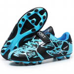 Laste jalgpallisaapad PVC libisemisvastane pika k&uuml;&uuml;nega TF maagiline kleebis poiste m&auml;ngujalgpallisaapad 29 sinine/must