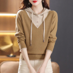 Naiste kapuutsiga kampsun Moodne vabaaja topp One size aprikoosi