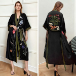 Oversize Print Pidžaamad &Ouml;&ouml;p&uuml;ksid Naiste kimono kleit, hommikumantel pikkade varrukatega hommikumantel Lahtine salongipesu Kevadised &ouml;&ouml;riided Koduriided One Size