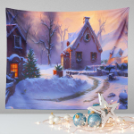 Amazoni pidulik rippuv riie j&otilde;ulutaustaga, tr&uuml;kitud multifilmi j&otilde;ulupuu lumememme vaip 100x75cm