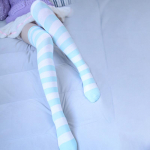 Kawaii Lolita puuvillased sukad Armsad Anime Cosplay Triibulised Reie k&otilde;rged sukad Koolit&uuml;drukute &uuml;le p&otilde;lve pikad sokid One Size