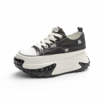 Fujini 6 cm teksariidest ehtsast nahast platvormiga kiilujalatsid Tursked tossud vabaaja mugavad, k&otilde;rge kaubam&auml;rgiga kivist kevadised Blingi s&uuml;giskingad 39