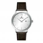 Westari profiiliga nahast rihm h&otilde;bedane sihverplaadi kvarts 50214STN127 meeste k&auml;ekell h&otilde;be