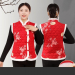 Naiste vintage lilleline vest, mis on paksendatud fliisvoodriga talvesoojuseks XXL roheline