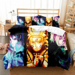 Naruto seeria kolmeosaline tekikott, digitaalne tr&uuml;kkimine, harjatud kaheosaline komplekt lastele multifilmi anime tekikott 200X200CM 3PCS