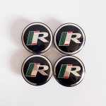 4 tk x 59 mm Letter R autoratta keskmise rummu katted X-Type S-Type F-Type XJ XF XE XK auto stiilitarvikutele roheline