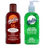 Malibu p&auml;ikese&otilde;li SPF15 200ml + Aloe Geel p&auml;rast p&auml;evitamist 200ml