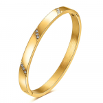 6 mm lihtne ja kerge luksuslik k&auml;ev&otilde;ru, moodne inkrusteeritud tsirkoonist 304 titaanterasest k&auml;ev&otilde;ru naistele kuld