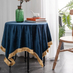 Tavalised tutid Hollandi sametlaudlina Roheline s&ouml;&ouml;gilaua kate Luksuslik pulmapidu Ristk&uuml;likukujuline ruudukujuline &uuml;mmargune kangas pehme 90x90cm-Square sinine