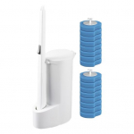 1 komplekt ABS praktiline mitmeotstarbeline tualetthari &uuml;hekordselt kasutatav, &uuml;he nupuvajutusega asendatav vannitoapuhastushari Suit