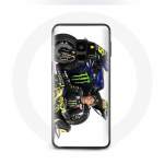 Samsung Galaxy S9 &uuml;mbris Valentino Rossi Speed ​​​​driver valgel taustal