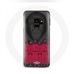 &Uuml;mbris Samsung Galaxy S9 Squid Game Plakatile maskeerib tegelasi