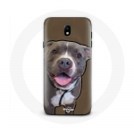 &Uuml;mbris Samsung Galaxy J5 2017 Pitbull Dog jaoks valge hall