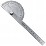 Roostevabast terasest &uuml;mmargune 180-kraadine nurgam&otilde;&otilde;tja nurgaleidja p&ouml;&ouml;rlev m&otilde;&otilde;tejoonlaud Masinat&ouml;&ouml;riist 10 cm k&auml;sit&ouml;&ouml;line joonlaud valge