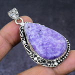 Natural Lepidolite Gemstone 925 Steling Silver Jewelry Pendant 2.21 d9j95
