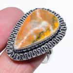 Natural Bumblebee Jasper Gemstone 925 Sterling Silver Gift Ring Size 9 k0w52