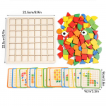 120 tk. Puidust mosaiigist puslem&auml;nguasi Montessori lastele, puidust 3D geomeetrilise kujuga puslelaua komplekt, imiku alushariduse m&auml;nguasjad lastele