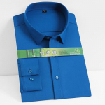 Meeste klassikaline pikkade varrukatega veniv bambuskiust kleit-s&auml;rk taskuteta, standardse sobivusega t&ouml;&ouml;koha kontoris kergesti hooldatavad s&auml;rgid 44