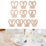 10 t&uuml;kki puidust lauanumbritega pulmam&auml;rk koos hoidikuga istmega