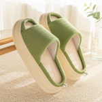 Lihtsad linased sussid meestele ja naistele siseruumides, paksendatud pehme tallaga latekssussid, libisemisvastased sussid 36-37 roheline