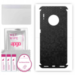 apgo Protective Skin Sticker for the back+sides compatible with Huawei Mate 30 Pro 5G, Full Wrap Film, Foil, Vinyl - Pattern Black Honeycomb