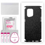 apgo Protective Skin Sticker for the back+sides compatible with Oppo Find X5, Full Wrap Film, Foil, Vinyl - Pattern Black Honeycomb