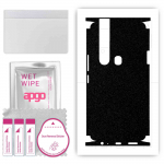 apgo Protective Skin Sticker for the back+sides compatible with Tecno Camon 15 Pro, Full Wrap Film, Foil, Vinyl - Pattern Matte Black