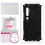 apgo Protective Skin Sticker for the back+sides compatible with Xiaomi Mi Note 10, Full Wrap Film, Foil, Vinyl - Pattern Black Camo
