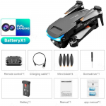 2024. aasta uus RG107 Pro drooni takistuste v&auml;ltimise ESC HD kahe kaameraga WIFI FPV drooni kaugjuhtimispult Quadcopteri m&auml;nguasja kingitus 1 battery must