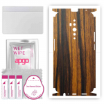 apgo Protective Skin Sticker for the back+sides compatible with Oppo Reno2 Z, Full Wrap Film, Foil, Vinyl - Pattern Tigerwood