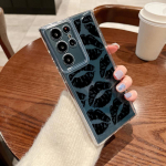 L&ouml;&ouml;gikindel silikoonist telefoni kate Samsung S24 S23 Ultra S22 S21 Plus S20 FE A55 A54 A53 A52 A35 A34 A14 v&auml;rvi huulte mustriga pehme l&auml;bipaistev &uuml;mbris Samsung S24 parkkoor