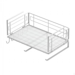 Foldable Hanging Basket Storage under Cabinet Desk Shelf Organizer Sliding 33.5x25x14.5cm