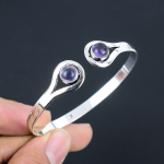 Amet&uuml;sti Kivist K&auml;ev&otilde;rud 925 Sterling H&otilde;bedast K&auml;ev&otilde;ru Ehted Kingitus Unisex'ile LG-143