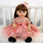 UUS 55cm Reborn Boneca Silikoonist Full Body Baby Girl Reborn Doll Realistlik Printsess Lastep&auml;eva Kingitused Voodiaeg M&auml;ngukaaslane KEIUMI M&auml;nguasi 55CM
