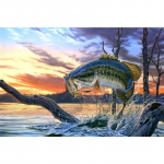 H&uuml;ppav suursuu-ahven kala l&otilde;uendile &otilde;limaal seinale kunsti plakat ja prindid j&auml;rve loomade pilt moodne kodukaunistamine 20x30cm no frame hall v&auml;rv