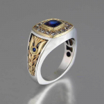 Euroopa ja Ameerika mood Kahev&auml;rviline meeste kivist vintage s&otilde;rmus 12