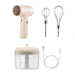1 komplekt Kompaktne k&auml;eshoitav kreemivahustaja Juhtmevaba t&ouml;&ouml; 2 &uuml;hes Elektriline vispel-blender khaki