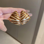 Vintage sebramustriga k&otilde;rvar&otilde;ngad Moodsad metallist geomeetrilised kolmnurksed &otilde;liga suured k&otilde;rvar&otilde;ngad naistele Trendikad unikaalsed ehted aksessuaarid kingitused kollane