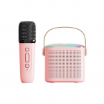 Y1 juhtmeta topeltmikrofonid karaokemasin KTV DSP s&uuml;steem Bluetooth 5.3 PA k&otilde;lar HIFI stereo ruumiline RGB v&auml;rviline LED valgus Pink 1 Mic