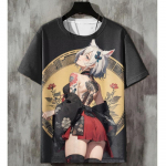 Meeste T-s&auml;rk Anime Seksikas Ilu 3D-prindiga T-s&auml;rgid Harajuku Tees L&uuml;hikeste varrukatega T-s&auml;rk Lahtine Suurem&otilde;&otilde;tmeline Meeste R&otilde;ivad Tops Streetwear S
