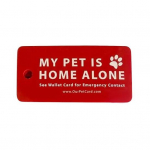 Lemmikloom on &uuml;ksi kodus v&otilde;tmehoidja Lemmiklooma turvahoiatuse v&otilde;tmesildi v&otilde;tmehoidja h&auml;daabikontaktiga rahakotikaart &otilde;ues ostlemiseks