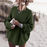 Naiste &uuml;hev&auml;rviline kootud sviiter avarate varrukatega &uuml;lisuure kampsuniga S