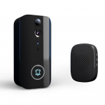 Nutikas uksekella helisev uksekaamera koos liikumistuvastusega WiFi juhtmevaba videokella kaameraga, laetav must