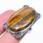 Natural Tiger Eye Gemstone Handmade 925 Sterling Silver Gift Ring Size 7 k4t59