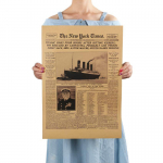 Klassikaline The New York Timesi ajalooplakat Titanicu laevahuku vana ajalehe j&otilde;upaber