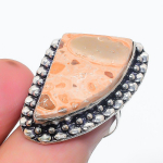 Natural Asteroid Jasper Gemstone 925 Sterling Silver Jewelry Ring Size 6.5 o5s53