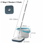 360 kraadi p&ouml;&ouml;rlev mop ja &auml;mbri komplekt k&auml;ed-vabad pigistatav p&otilde;randamopp, imav tsentrifuugimine puhastusmopid majapidamises kasutatavad puhastusvahendid Mop-Bucket-1xCloth