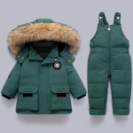 Lasteriiete komplekt Beebi talvesoojad sulejoped Parka poistele Paks kampsun imiku mantel V&auml;ikelapse t&uuml;drukute riided Laste lumekost&uuml;&uuml;m 80 roheline