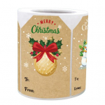 250 tk/rull j&otilde;ulukinkesildid Kleebised Isekleepuv j&otilde;upaber l&auml;bipaistva prinditud mustriga tuhmumiskindlad j&otilde;ulukleebised 250